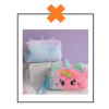 Etui / make-up tasje fluffy unicorn roze XL